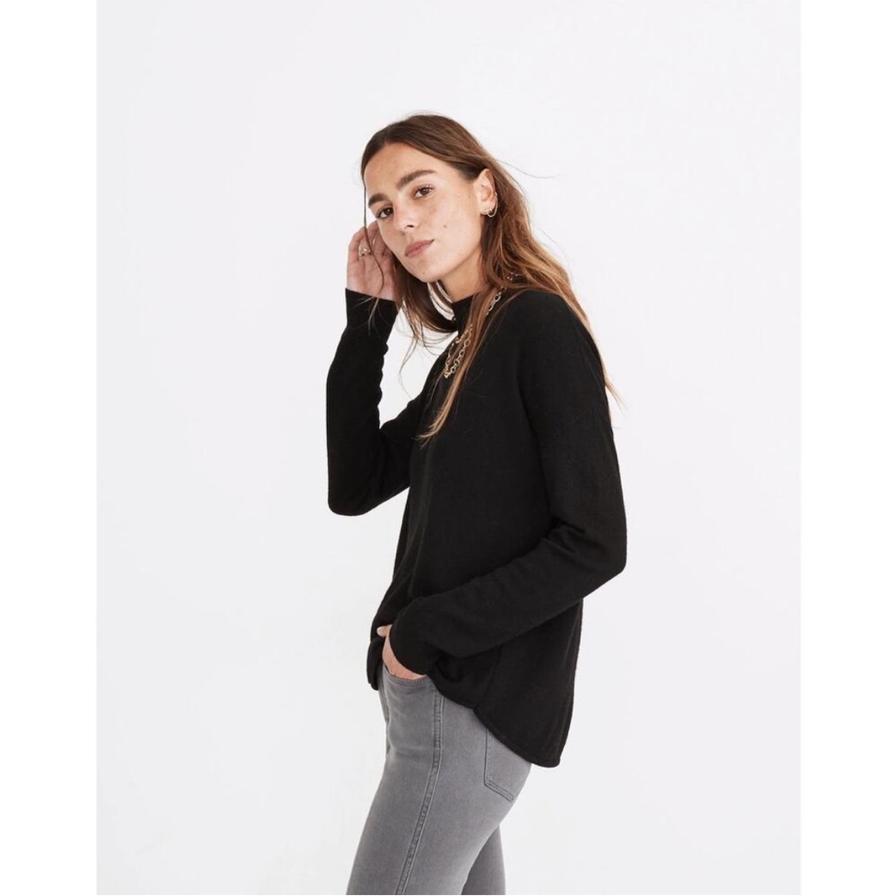 Madewell Ashbury Mockneck Black Sweater - Picture 3 of 7